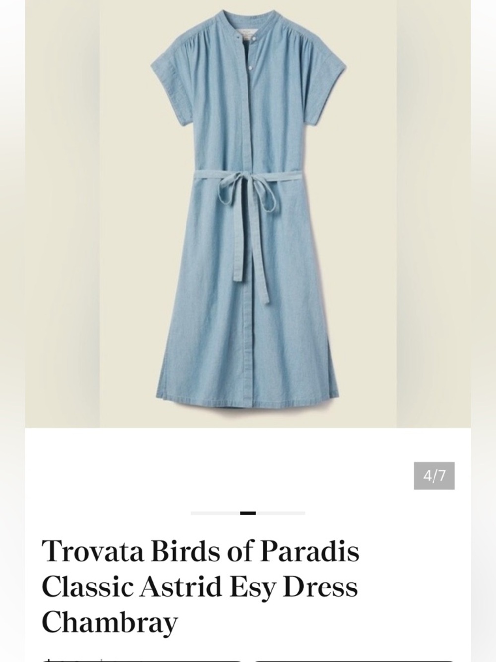 NWOT trovata birds of paradis Chambray maxi dress blue large